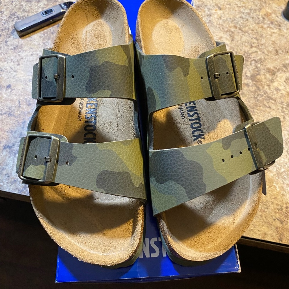 Birkenstock Arizona Green Camouflage Sandals